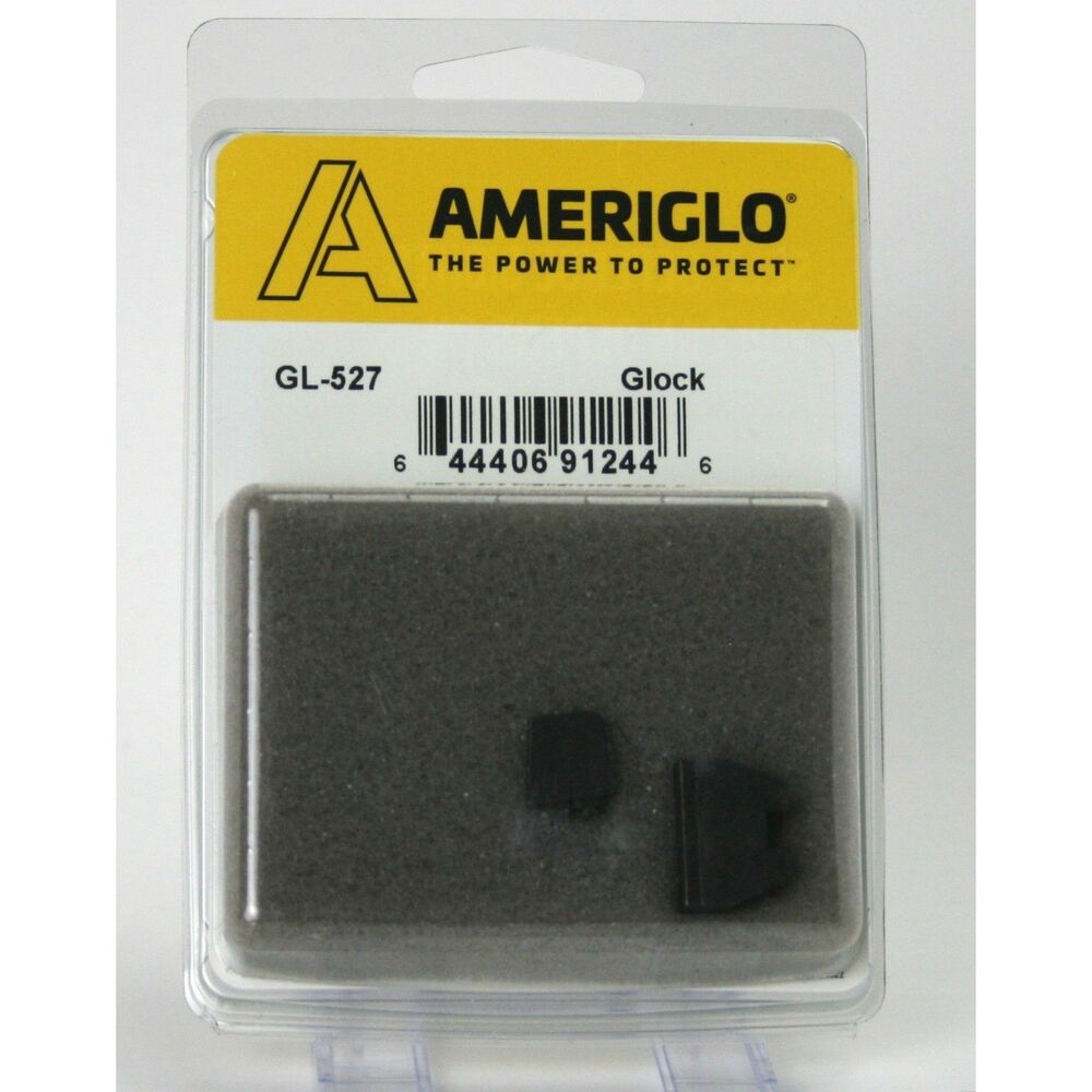 AmeriGlo GL-527 Optic Compatible Sight Set for Glock Black Serrated Made in USA